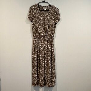 Tracy Richards Womens Petites Brown & Cream Floral Vintage Maxi Dress-Size 14WP